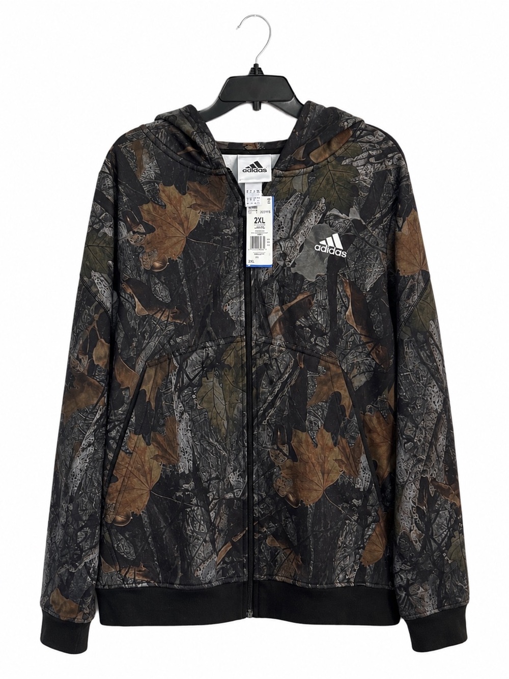 Adidas Camo Full Zip Hoodie 2XL NWT Woodland Leaf Jacket JY2775